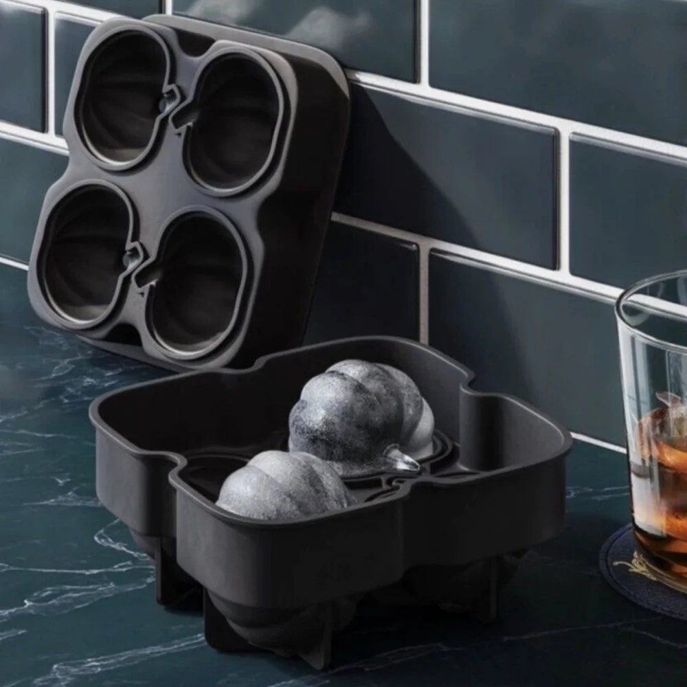 Halloween Pumpkins Silicone Ice Cube Tray Black Threshold Drinks New‎
